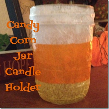 Candy Corn Jar Candle Holder