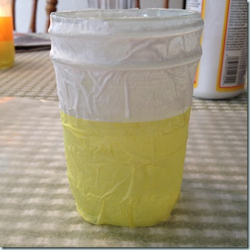 wrap tissue around jar