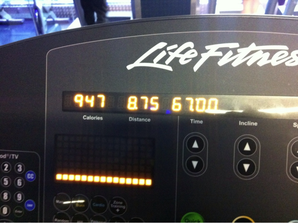 Gym treadmill readout