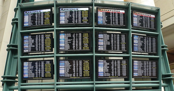 Image of arrivals / departures board