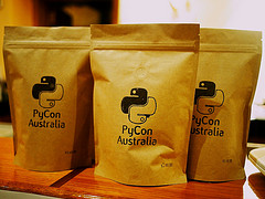 PyCon Australia Coffee –– blended and served by Ritual Coffee Tasmania, sponsored by Secret Lab