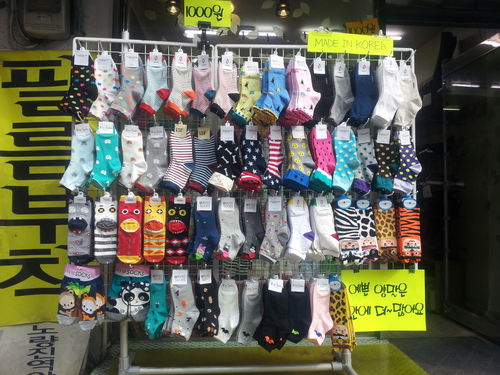 Socks galore! Hongdae, February 2014