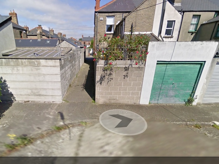 My curb - the arrow indicates "my spot" - Image taken from Google Maps