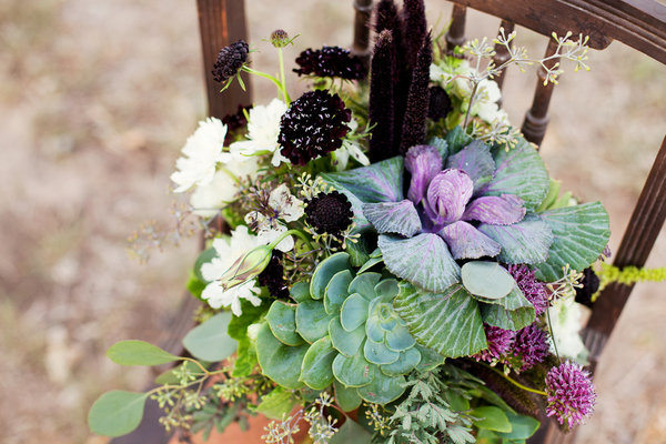 bridal bouquet, succulents, purple majesty, bullet allium, rustic wedding, wedding photography, petal pushers, style me pretty