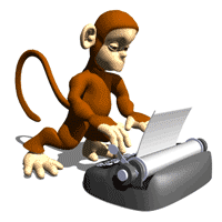 monkey using typewriter lg nwm