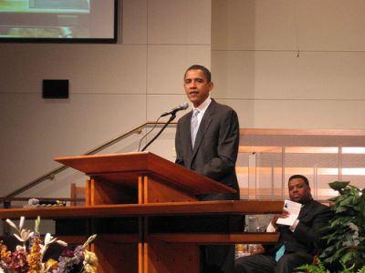 obama speaking at a church