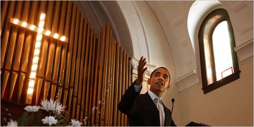 Obama in church