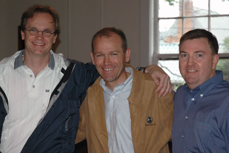 Dave Calhoun (center) with VT DKE Alumni Board members Dan Johnson (left) and Jim Scanlon (right)