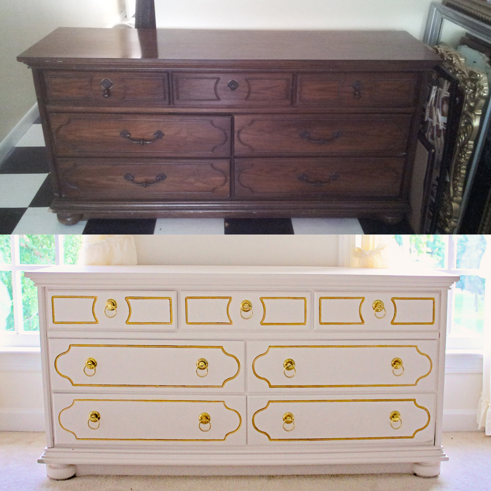 Craigslist Luxe for Less - Pink and Gold Dresser ...