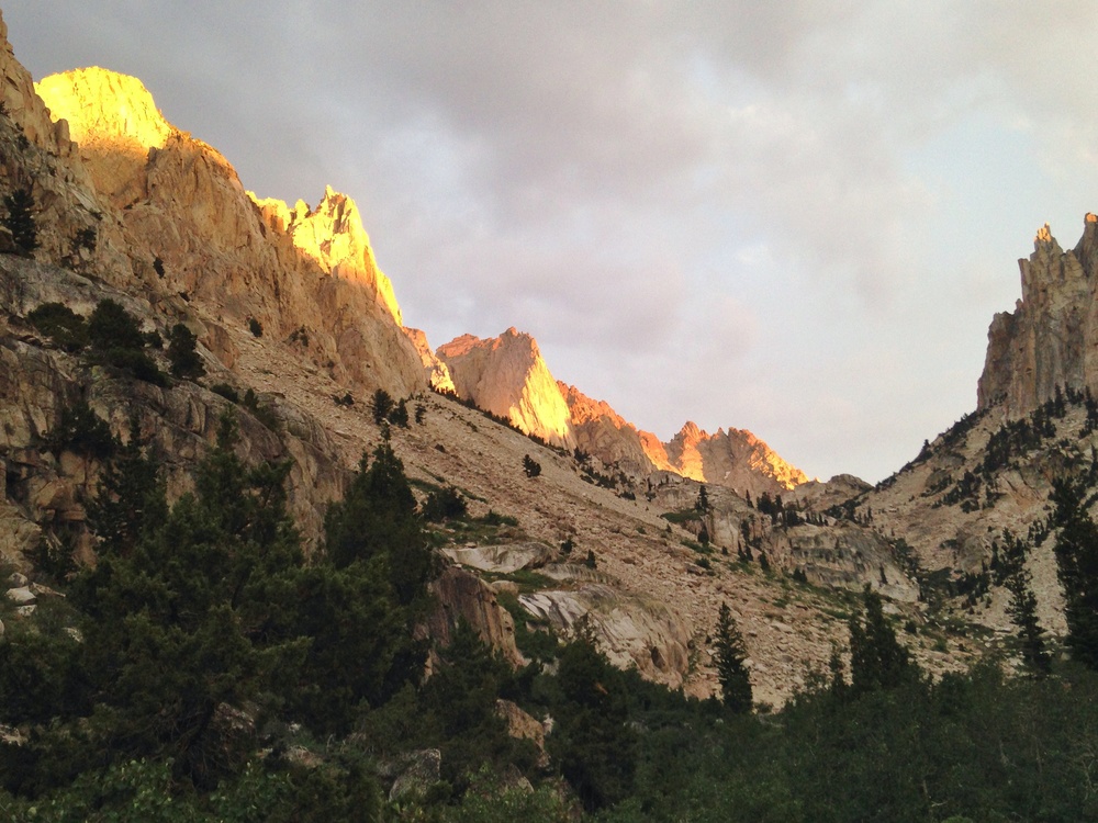Sunset and threatening skies in Little Slide Canyon