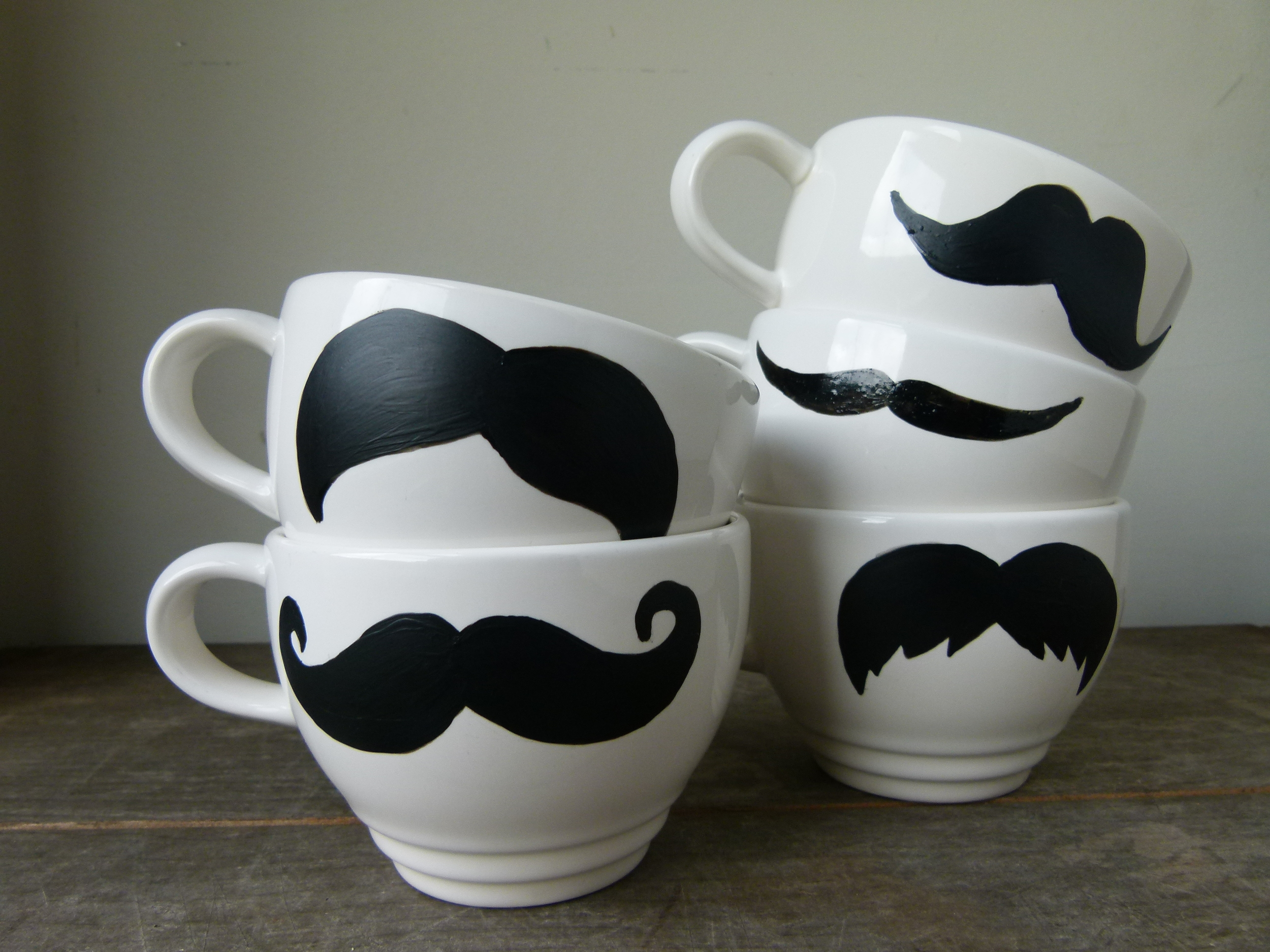 mustache mugs