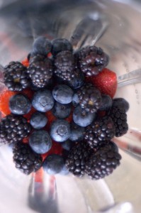 Berries in a blender