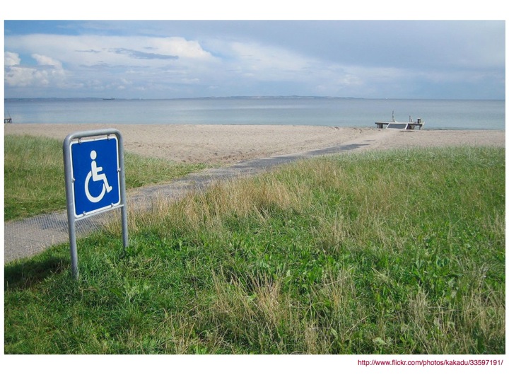 A wheelchair ramp on a beach in Australia