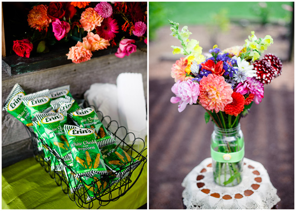 chips and flowers wedding