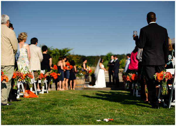 wedding ceremony winery outdoors sunshine