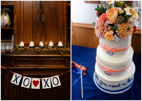 wedding cake and decorations