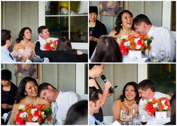 bride and groom toast reactions