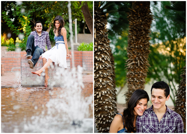in fountain engagement photographs