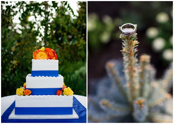 oregon garden wedding cake and ring photo