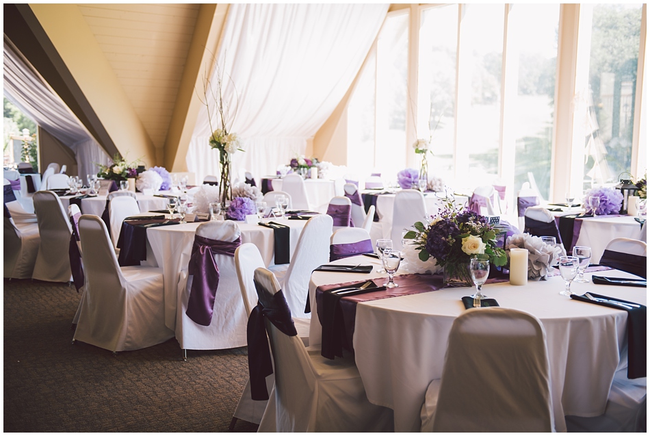 A View West Fontanelle Hills, purple sash around chair covers