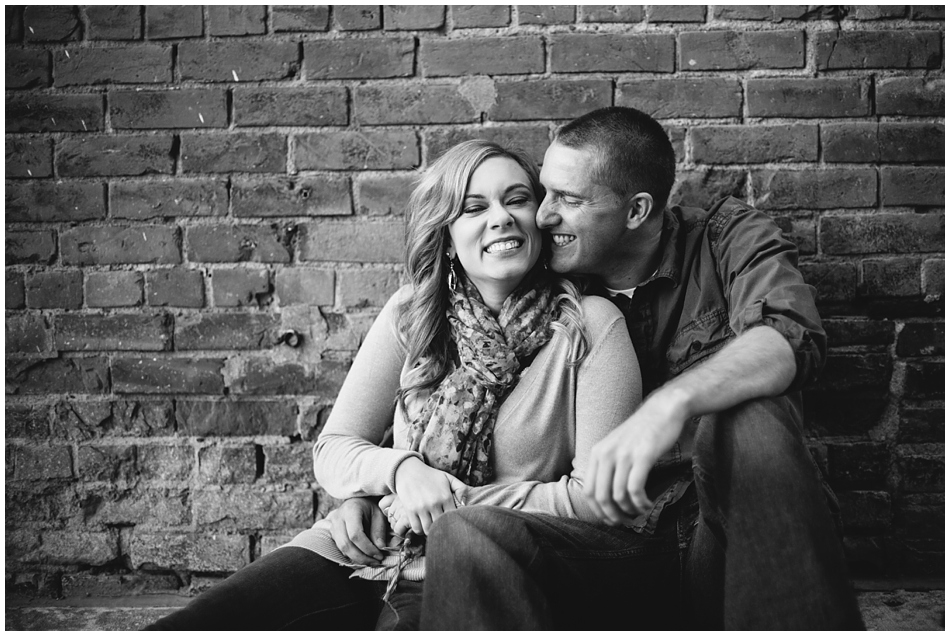 couple laughing together, Omaha Engagement photos