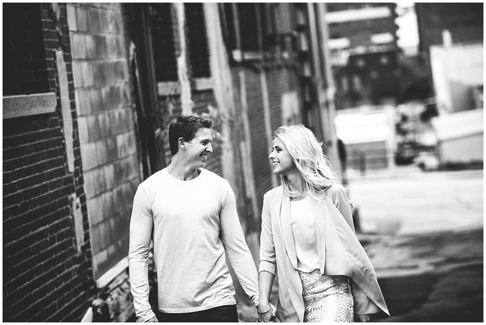 engagement photos in downtown Omaha