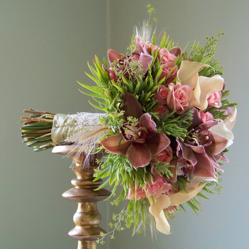 bouquet with lemongrass stem wrap