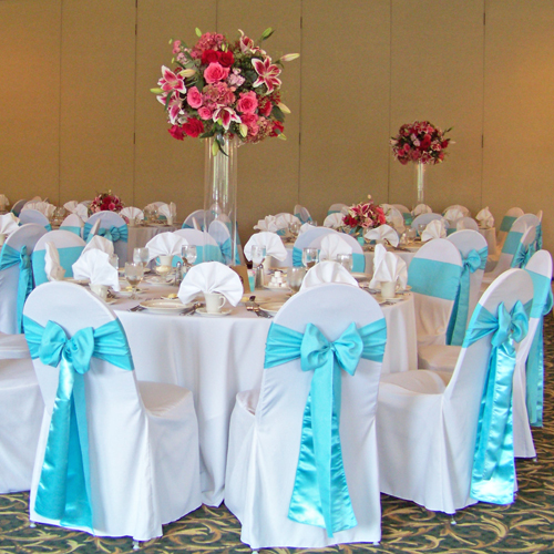 Tiffany blue and pink reception