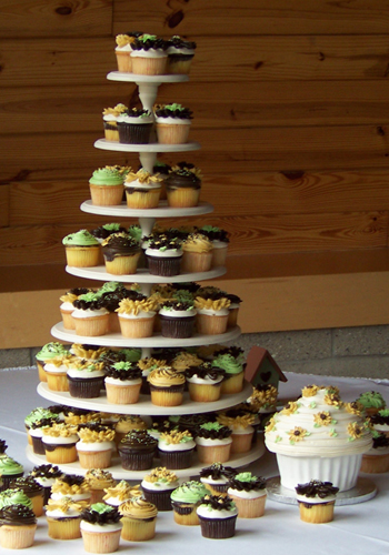 Cupcake tower by the Sweet and Savory Bake Shop in Oxford, Michigan