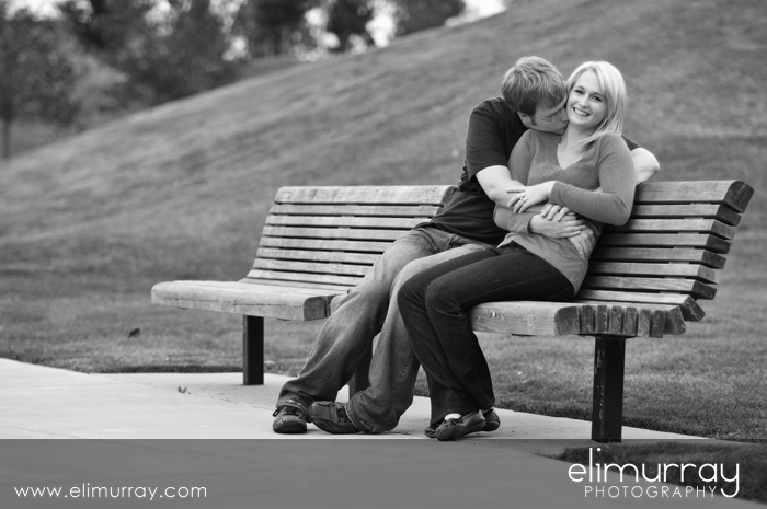 Kissing on Park Bench 