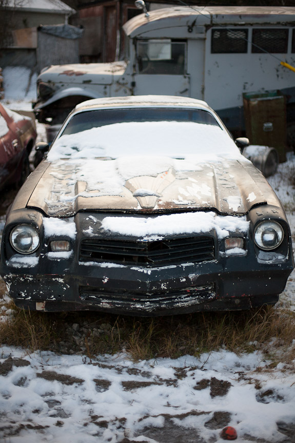 junk car snow