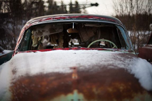 rusted classic car