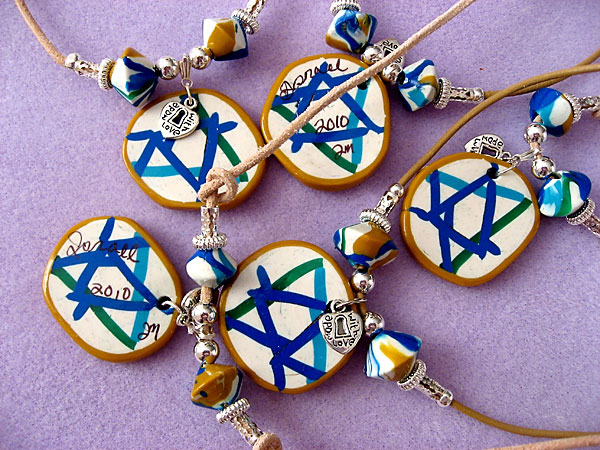 Stars of David Polymer Clay Necklaces