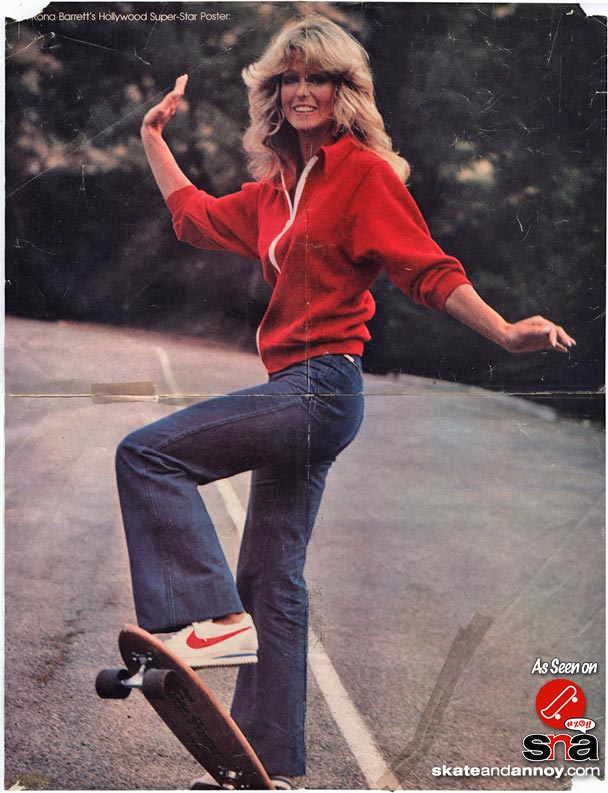 bikepretty, bike pretty, skateboard, skate, farrah, farrah fawcett, farrah fawcett skateboard, seventies, 70s, 1970s, farrah fawcett birthday, farrah fawcett skate, skateboarding, world of skateboarding, magazine