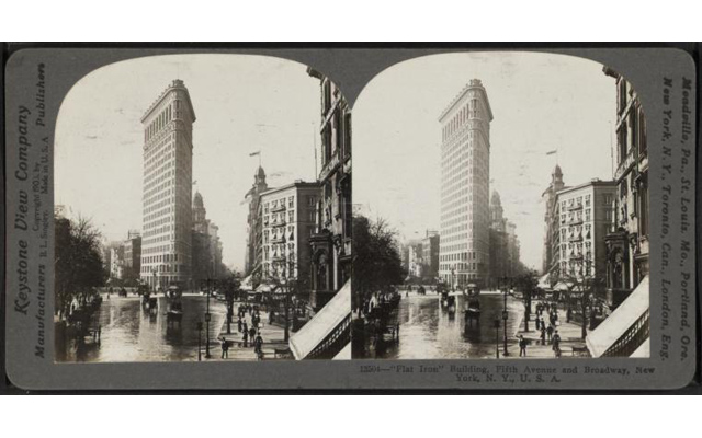 NYC Flat Iron Building Stereoscope slide 