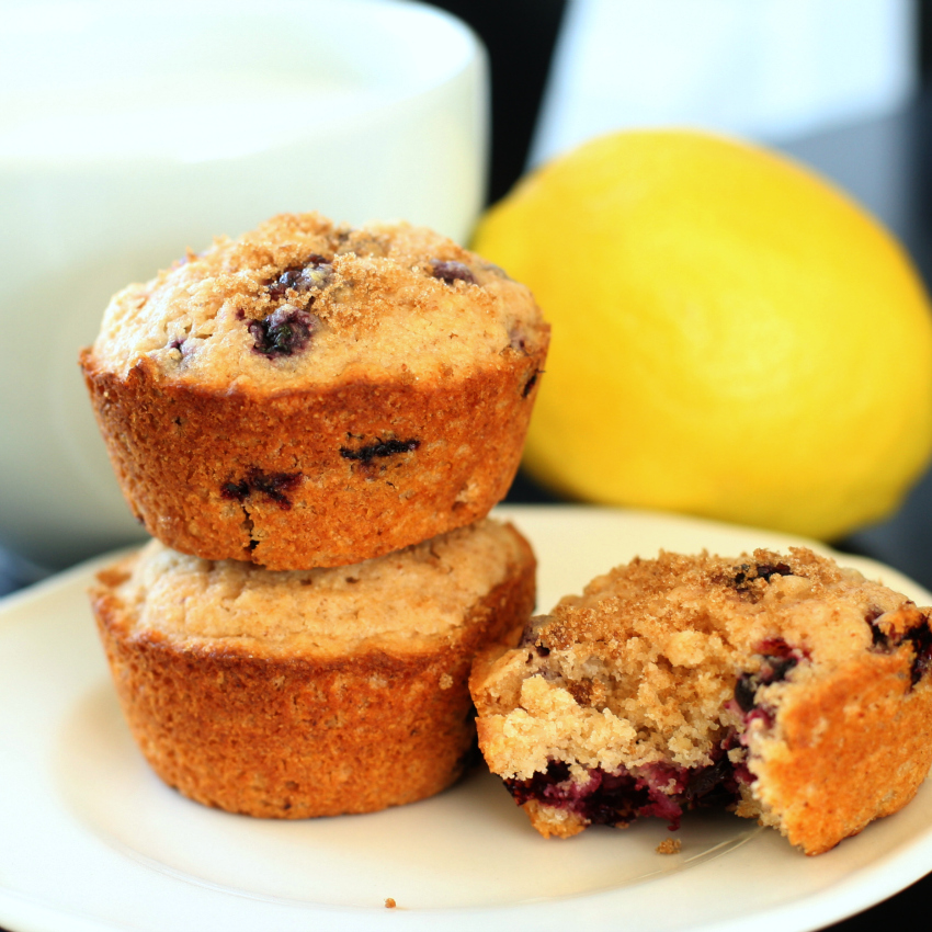 Produce on Parade: Lemon Blueberry Oat Muffins