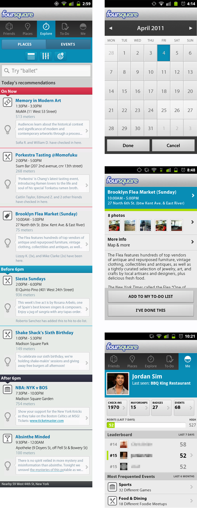 Foursquare Explore Feature - Designed by Jordan Sim