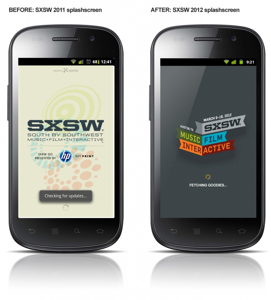 SXSW 2011 / SXSW 2012 Mobile App Splash screens
