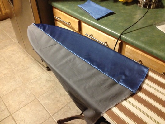 DIY Superhero Cape Open Ended on Ironing Board