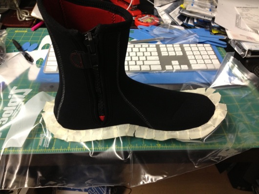 Neoprene Diving Boot to be Painted: Bad Idea