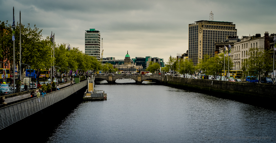 Overcast Dublin By The Liffey