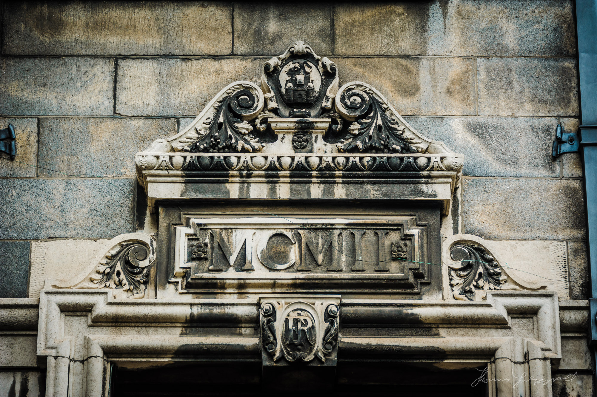 Old Moulding above a doorway in Trinity College Dublin
