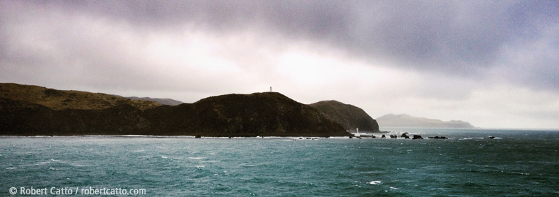 Lighthouses at Pencarrow, leaving Wellington Harbour
