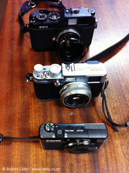 Epson R-D1s, Fuji X100, Canon S90