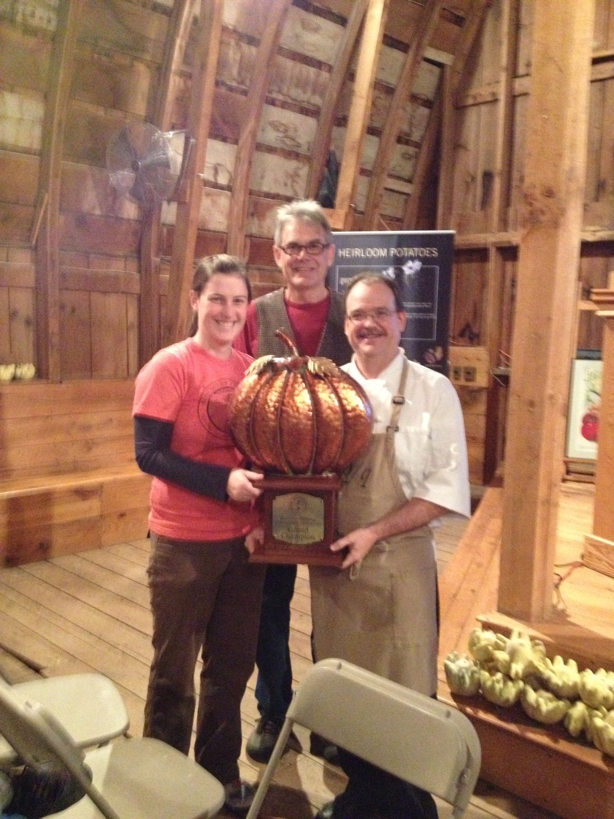 Soup cook-off winner Chef Stephen Larson from Quarter/QUARTER, along with SSE's Shannon Carmody and John Torgrimson