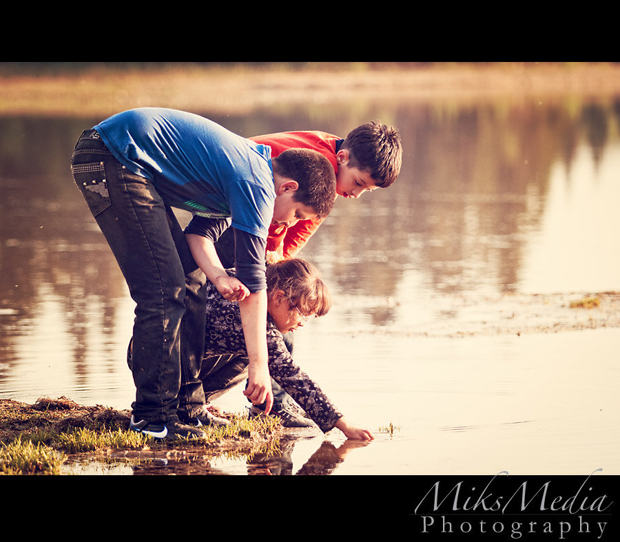 Kids at the lake
