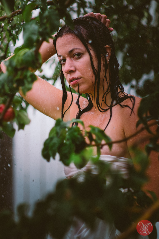 sexy woman tree rain portrait photography
