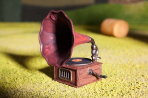 Going old school with a gramophone (it's actually a pencil sharpener!)