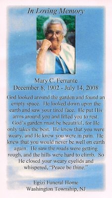 Mary C. Ferrante mass card