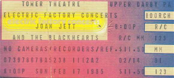 Feb 17, 1985 – Joan Jett and the Blackhearts / The Ramones – Tower Theater
